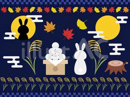 十五夜のイラストセット