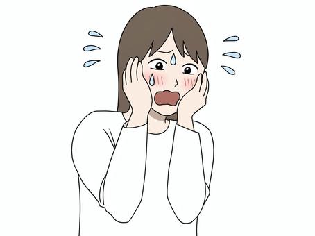 本気で恥ずかしがる女性 羞恥心,赤面,あわわ,どうしよう,どうしたら,どうすれば,どぎまぎ,焦る,慌てる,大慌てのイラスト素材