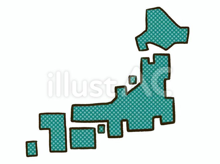 手描き風日本地図 日本地図,地図,手描きのイラスト素材