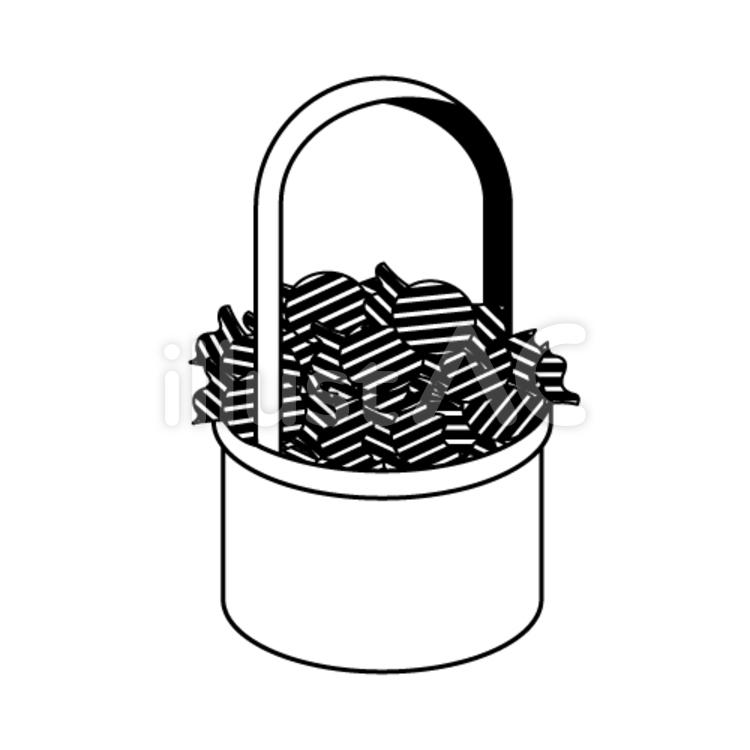 ハロウィンキャンディボックス モノクロ イラスト No 無料イラストなら イラストac