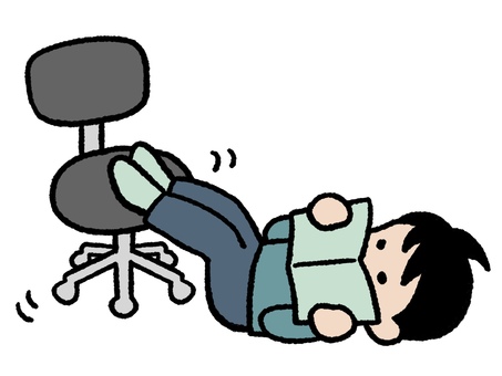 椅子をコロコロしながら本を読む少年 椅子,コロコロ,少年,キャスター,本,読む,勉強,寝ながら,読書,男の子のイラスト素材