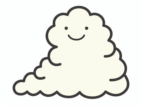 天気アイコン（入道雲・笑顔・左）02