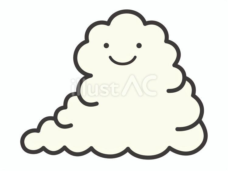 天気アイコン（入道雲・笑顔・左）02 入道雲,積乱雲,雲のイラスト素材