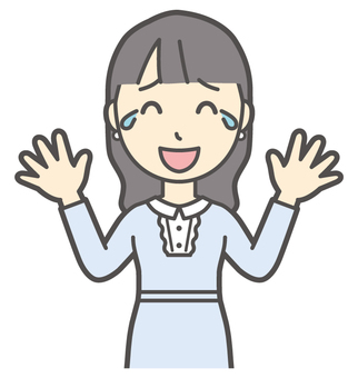 涙を流しながら笑っている上品な女の子 爆笑,女性,女の子,オシャレ,人,上品,お嬢様,女,若い,涙のイラスト素材