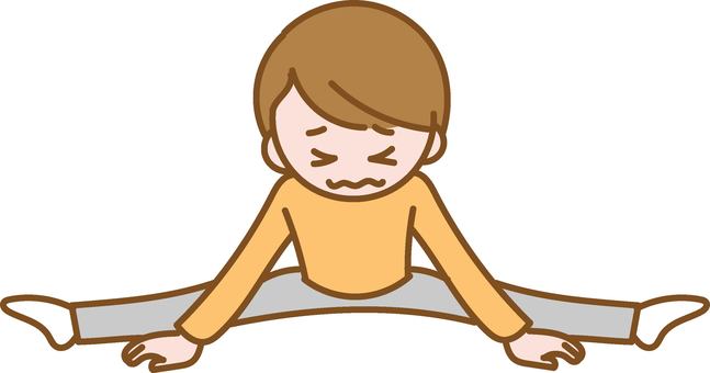 ストレッチ ストレッチ,前屈,屈伸,女性,運動,開脚のイラスト素材