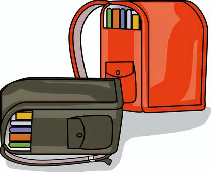 ランドセル置く　 ランドセル,置く,学校,通学,学習,教材,荷物,小学校,線画のイラスト素材