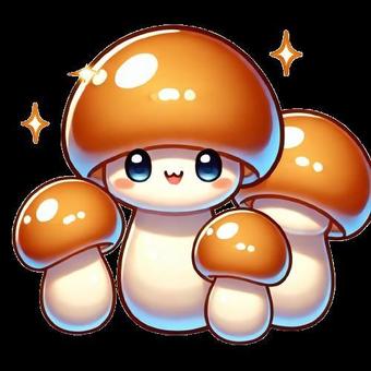 なめこ アニメ風 かわいい なめこ アニメ風 かわいい なめこ,きのこ,野菜のイラスト素材