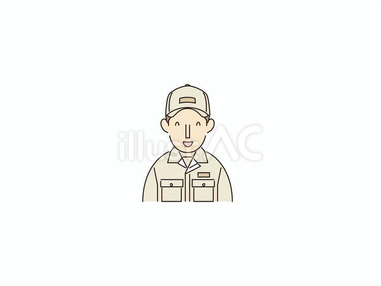 笑顔の製造工場で働く男性 喜び,微笑み,幸せのイラスト素材