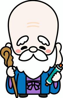福禄寿1 福禄寿,七福神,年賀状,お正月,シンプル,かわいい,イラスト,ベクター,素材,神のイラスト素材