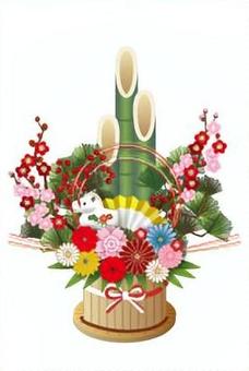 2026年版干支入り門松 門松,正月,イラスト,午年,2026年,令和8年,干支,ビジネス,新年,玄関のイラスト素材