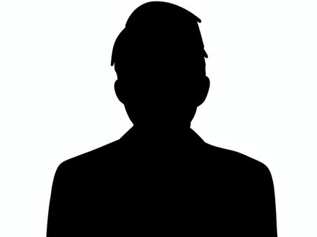 男性のバストアップのシルエット 人物,男性,30代,若者,ジャケット,上半身,手描き,自然,挿絵,シンプルのイラスト素材