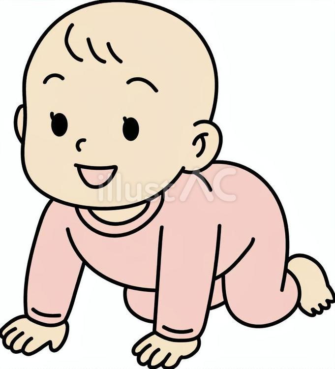 ハイハイする赤ちゃん 赤ちゃん,ハイハイ,育児のイラスト素材