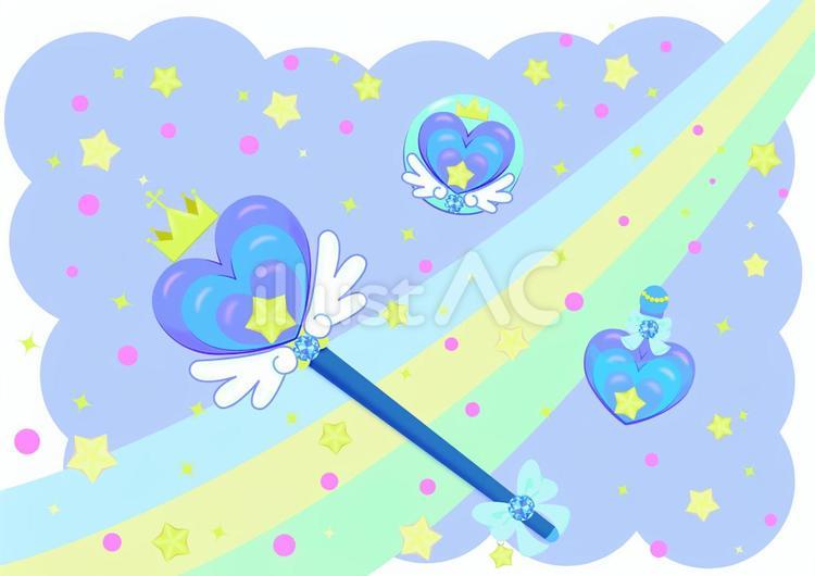 魔法のアイテム　青 魔法,アイテム,変身のイラスト素材