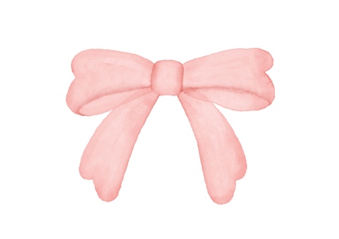 ふんわりリボン 手描き 水彩ピンク リボン,ふんわり,手描き,ピンク,水彩,インク,にじみ,単品,スタンプ,手書きのイラスト素材