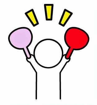 オタ活（歓声） オタ活,推し活,人物,人,うちわ,声援,応援,シンプル,ラブ,目立つのイラスト素材