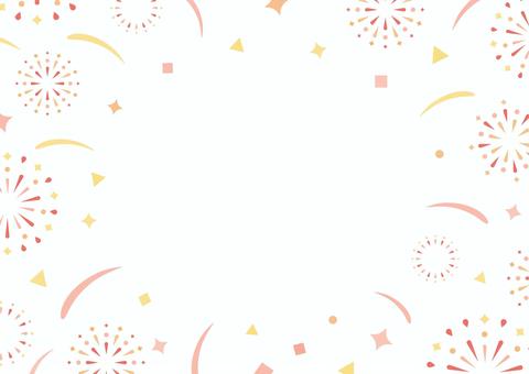 夏の花火のフレーム、イベント・チラシ背景 花火,夏祭り,夏,背景,フレーム,花火大会,打ち上げ花火,祭り,枠,飾り枠のイラスト素材