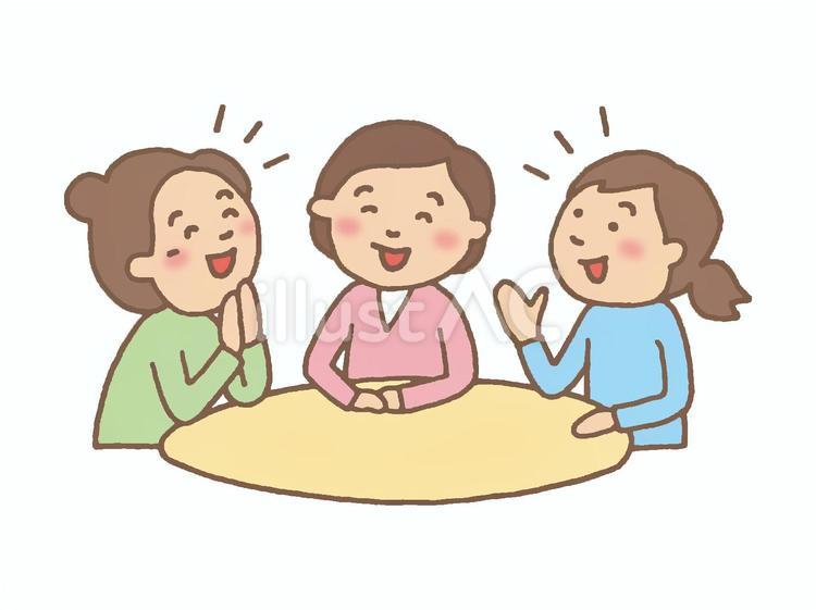 おしゃべりを楽しむ女性たち 女性,おしゃべり,ストレス発散のイラスト素材