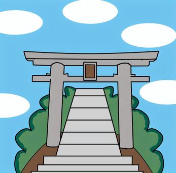 鳥居神社 鳥居,神社,歴史,参拝,観光,デフォルメ,風景,空のイラスト素材