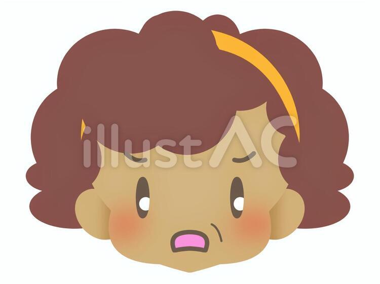 色黒おばさん-怒る20190103 おばさん,顔,怒るのイラスト素材