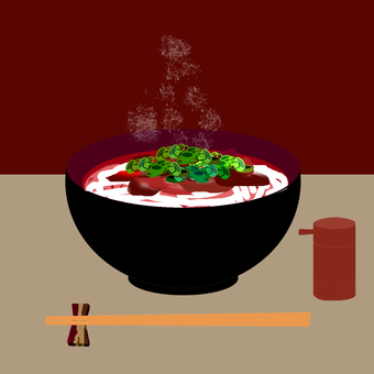 肉うどん。 うどん,肉うどん,麺類,食品,つるつるのイラスト素材