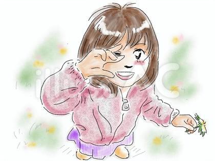 娘の笑顔 色付き