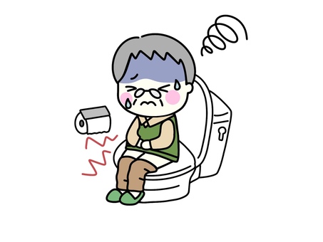 Illustration, bellyache, diarréia, constipação, 