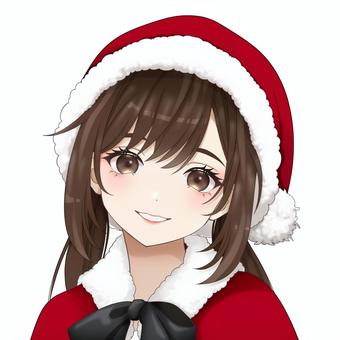 サンタ服の女の子② コスプレ,女子,女の子,美少女,萌え,アイコン,かわいい,フリー,無料,萌え系のイラスト素材