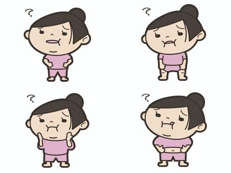太ったかしら？ ダイエット,体型,女性,太った,足の太さ,顔のむくみ,二重アゴ,ぽっちゃり,お腹の脂肪,ウエストのイラスト素材