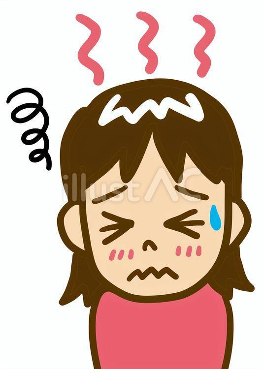 のぼせ　ほてり のぼせ,火照り,更年期のイラスト素材
