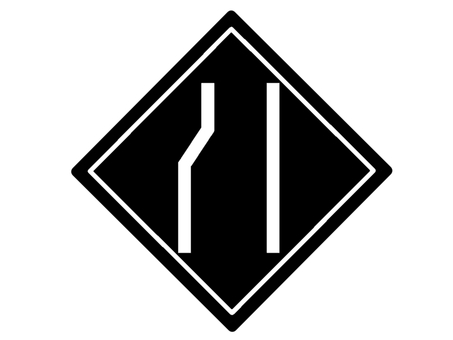 この先道幅減少 幅員,道幅,減少,この先,道路,道,幅,注意,喚起,安全のイラスト素材