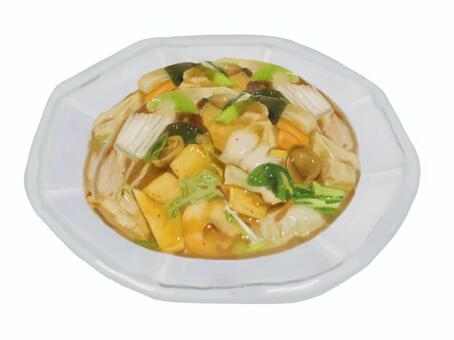 中華丼251 中華丼,食べ物,八宝菜,五目,中華,ご飯,中華飯店,あんかけ,料理,中国のイラスト素材