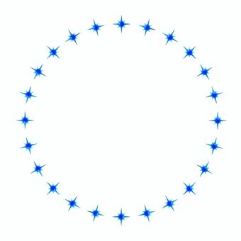 青いダイヤの丸い3Dフレーム2 ダイヤ,キラキラ,フレーム,3d,丸,飾り枠,立体,マーク,可愛い,輝きのイラスト素材