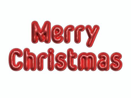 Merry Christmas 風船文字 バルーン文字,バルーン,風船文字,風船,立体文字,3d,merry,christmas,xmas,12月のイラスト素材
