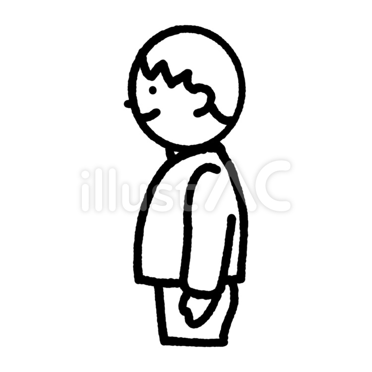 棒立ちの男性 人物,横向き,男性のイラスト素材