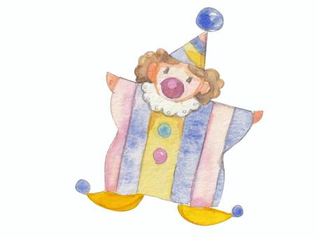 【水彩】ピエロ① ピエロ,道化師,サーカス,キャラクター,あしらい,ワンポイント,ガーリー,カジュアル,レトロ,ファッションのイラスト素材
