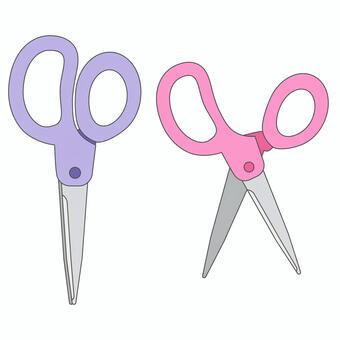 はさみ（線あり） はさみ,線あり,文房具,セット,シンプル,カット,イラスト,素材のイラスト素材