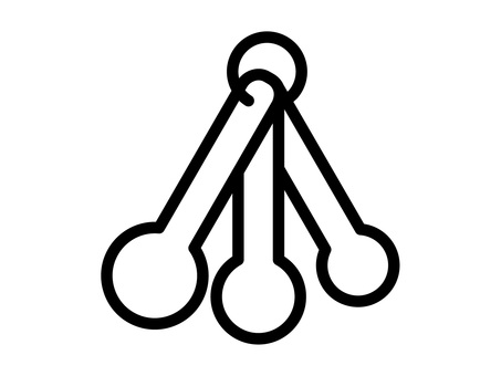 計量スプーンのアイコン 計量スプーン,大さじ,小さじ,アイコン,料理,道具,調理,器具,シンプル,黒のイラスト素材