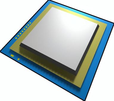 CPU CPU コンピュータ,半導体,cpu,電子部品,精密機械,集積回路,蛍光色,銀色,3dcg,立体のイラスト素材