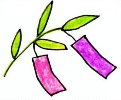 七夕の手描きイラスト
