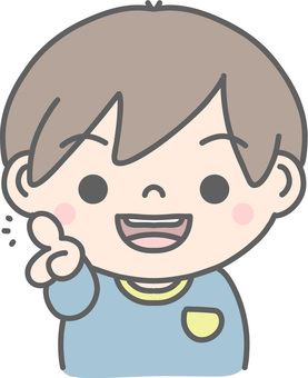 指差しをする幼い男の子のイラスト 指差し,ポイント,男の子,子供,シンプル,幼児,かわいい,青,水色,パステルのイラスト素材