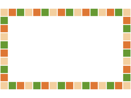 ブロックフレーム　秋色　オレンジ 3 フレーム,枠,背景,秋,秋色,10月,11月,シック,シンプル,ブロックのイラスト素材