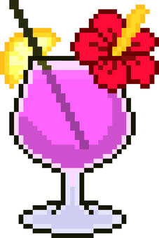 Illustration, dot picture, cocktail, simple, 