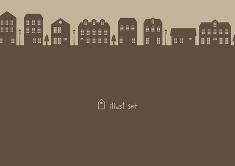 おしゃれな欧州の街並みの背景素材 おしゃれな欧州の街並みの背景素材 街,欧州,洋風,家,街灯,木,イラスト,風景,背景のイラスト素材