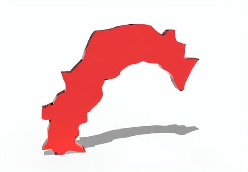 日本_高知県単独 高知県,日本,地図,都道府県,立体のイラスト素材