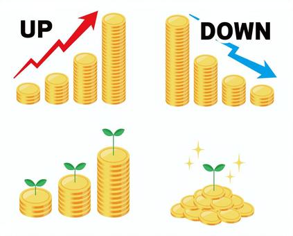 ポイントや資産運用のイメージ 資産運用,ポイント,投資,円,ドル,積み立て,投資信託,nisa,ポイ活のイラスト素材