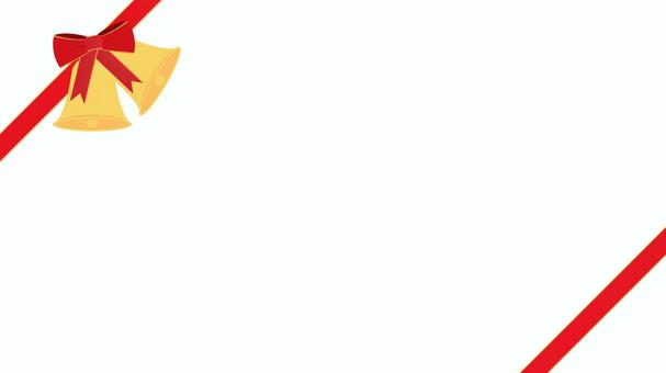 フルHD背景 リボンとベル背景 リボン,ベル,背景,フレーム,バナー,クリスマス,フルhd,16:9,1920×1080,パワーポイントのイラスト素材