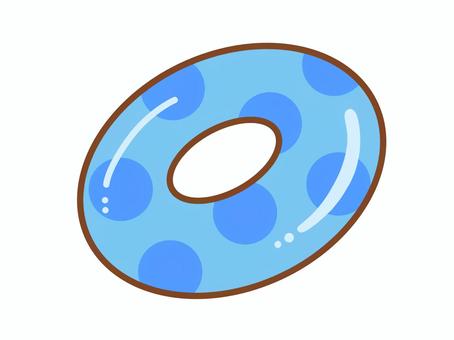 浮き輪（ブルー） 浮き輪,ブルー,青,フロート,うきわ,浮輪,遊具,手描き,一つ,一個のイラスト素材