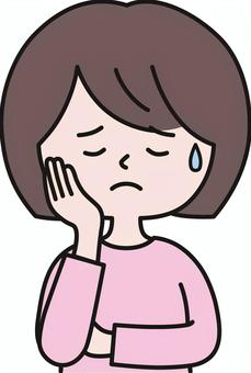 Illustration, cheek, to worry, i was in trouble., 