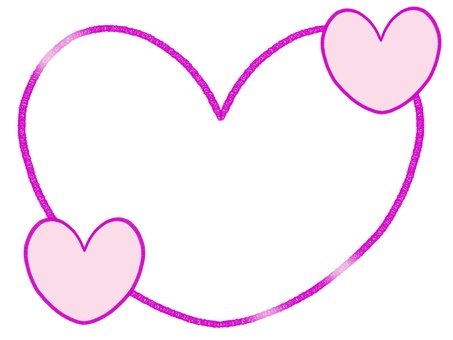 ハートフレーム桃