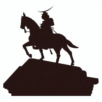 伊達政宗公　銅像 伊達政宗像,伊達政宗,銅像,戦国時代,戦国武将,武将,馬上,青葉城址,青葉公園,騎乗像のイラスト素材